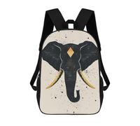 sinyumoney Sac À Dos 3D Pour Enfants Abstract Elephant Vector Portrait with Golden Tusks Sacs Imprimés Sac D'école Sac À Dos Léger Sac À Dos Tendance Et Amusant Pour Enfants 17inch