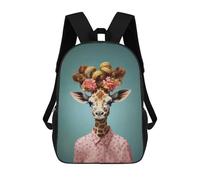 sinyumoney Sac À Dos 3D Pour Enfants An Giraffe with Curly Hair Sacs Imprimés Sac D'école Sac À Dos Léger Sac À Dos Tendance Et Amusant Pour Enfants 17inch