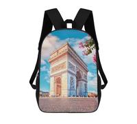 sinyumoney Sac À Dos 3D Pour Enfants Arc De Triomphe Sacs Imprimés Sac D'école Sac À Dos Léger Sac À Dos Tendance Et Amusant Pour Enfants 17inch
