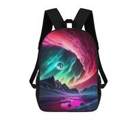 sinyumoney Sac À Dos 3D Pour Enfants Aurora Borealis Landscape Sacs Imprimés Sac D'école Sac À Dos Léger Sac À Dos Tendance Et Amusant Pour Enfants 17inch