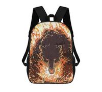 sinyumoney Sac À Dos 3D Pour Enfants Bear Fire Sacs Imprimés Sac D'école Sac À Dos Léger Sac À Dos Tendance Et Amusant Pour Enfants 17inch