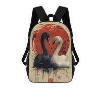 sinyumoney Sac À Dos 3D Pour Enfants Black And White Swan Sacs Imprimés Sac D'école Sac À Dos Léger Sac À Dos Tendance Et Amusant Pour Enfants 17inch