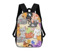 sinyumoney Sac À Dos 3D Pour Enfants Black Cats Cute Rainbow Sacs Imprimés Sac D'école Sac À Dos Léger Sac À Dos Tendance Et Amusant Pour Enfants 17inch