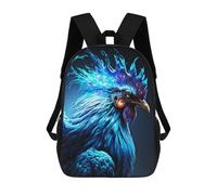 sinyumoney Sac À Dos 3D Pour Enfants Blue Fire Rooster Monster Sacs Imprimés Sac D'école Sac À Dos Léger Sac À Dos Tendance Et Amusant Pour Enfants 17inch