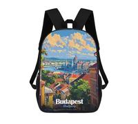sinyumoney Sac À Dos 3D Pour Enfants Budapest, Hungary Cityscape Illustration Sacs Imprimés Sac D'école Sac À Dos Léger Sac À Dos Tendance Et Amusant Pour Enfants 17inch