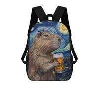 sinyumoney Sac À Dos 3D Pour Enfants Capybara Drinking Beer Sacs Imprimés Sac D'école Sac À Dos Léger Sac À Dos Tendance Et Amusant Pour Enfants 17inch