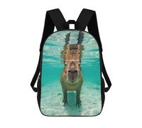 sinyumoney Sac À Dos 3D Pour Enfants Capybara Underwater Portrait Sacs Imprimés Sac D'école Sac À Dos Léger Sac À Dos Tendance Et Amusant Pour Enfants 17inch