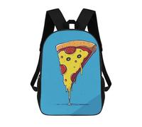 sinyumoney Sac À Dos 3D Pour Enfants Cartoon Pizza Slice on Blue Background Sacs Imprimés Sac D'école Sac À Dos Léger Sac À Dos Tendance Et Amusant Pour Enfants 17inch
