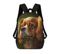 sinyumoney Sac À Dos 3D Pour Enfants Cavalier King Charles Spaniel Portrait Sacs Imprimés Sac D'école Sac À Dos Léger Sac À Dos Tendance Et Amusant Pour Enfants 17inch