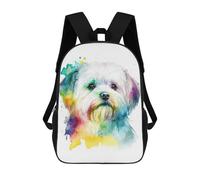 sinyumoney Sac À Dos 3D Pour Enfants Colorful Watercolor Dog Art Print Sacs Imprimés Sac D'école Sac À Dos Léger Sac À Dos Tendance Et Amusant Pour Enfants 17inch