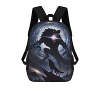 sinyumoney Sac À Dos 3D Pour Enfants Cosmic Werewolf And Howling Wolf Sacs Imprimés Sac D'école Sac À Dos Léger Sac À Dos Tendance Et Amusant Pour Enfants 17inch