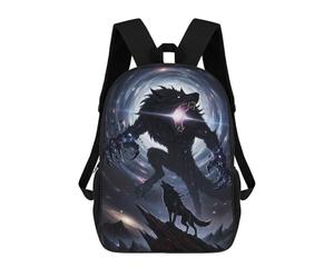 sinyumoney Sac À Dos 3D Pour Enfants Cosmic Werewolf And Howling Wolf Sacs Imprimés Sac D'école Sac À Dos Léger Sac À Dos Tendance Et Amusant Pour Enfants 17inch