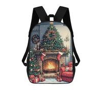 sinyumoney Sac À Dos 3D Pour Enfants Cozy Christmas Fireplace Funny Sacs Imprimés Sac D'école Sac À Dos Léger Sac À Dos Tendance Et Amusant Pour Enfants 17inch