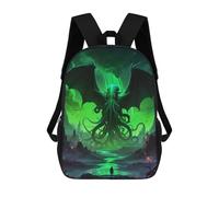 sinyumoney Sac À Dos 3D Pour Enfants Cthulhu Mythos Art Sacs Imprimés Sac D'école Sac À Dos Léger Sac À Dos Tendance Et Amusant Pour Enfants 17inch