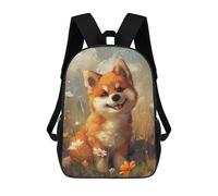 sinyumoney Sac À Dos 3D Pour Enfants Cute Orange Puppy in Flowers Sacs Imprimés Sac D'école Sac À Dos Léger Sac À Dos Tendance Et Amusant Pour Enfants 17inch