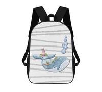 sinyumoney Sac À Dos 3D Pour Enfants Cute Whale Kids Wall Art Sacs Imprimés Sac D'école Sac À Dos Léger Sac À Dos Tendance Et Amusant Pour Enfants 17inch