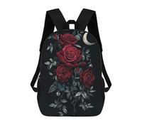 sinyumoney Sac À Dos 3D Pour Enfants Dark Roses And Moon Sacs Imprimés Sac D'école Sac À Dos Léger Sac À Dos Tendance Et Amusant Pour Enfants 17inch