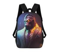 sinyumoney Sac À Dos 3D Pour Enfants Director Gorilla in Suit Sacs Imprimés Sac D'école Sac À Dos Léger Sac À Dos Tendance Et Amusant Pour Enfants 17inch