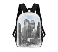 sinyumoney Sac À Dos 3D Pour Enfants Downtown Montreal Canada Sacs Imprimés Sac D'école Sac À Dos Léger Sac À Dos Tendance Et Amusant Pour Enfants 17inch