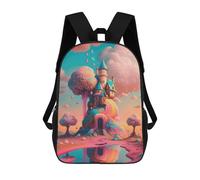 sinyumoney Sac À Dos 3D Pour Enfants Fantasy Castle in Pastel Colors -2 Sacs Imprimés Sac D'école Sac À Dos Léger Sac À Dos Tendance Et Amusant Pour Enfants 17inch