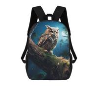 sinyumoney Sac À Dos 3D Pour Enfants Fantasy Owl at Night Sacs Imprimés Sac D'école Sac À Dos Léger Sac À Dos Tendance Et Amusant Pour Enfants 17inch
