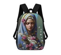 sinyumoney Sac À Dos 3D Pour Enfants Floral Veiled Figure Sacs Imprimés Sac D'école Sac À Dos Léger Sac À Dos Tendance Et Amusant Pour Enfants 17inch