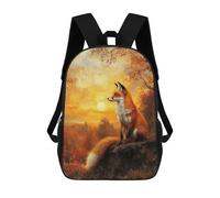 sinyumoney Sac À Dos 3D Pour Enfants Fox at Sunset Sacs Imprimés Sac D'école Sac À Dos Léger Sac À Dos Tendance Et Amusant Pour Enfants 17inch