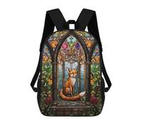 sinyumoney Sac À Dos 3D Pour Enfants Fox Stained Glass Sacs Imprimés Sac D'école Sac À Dos Léger Sac À Dos Tendance Et Amusant Pour Enfants 17inch