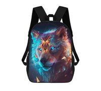 sinyumoney Sac À Dos 3D Pour Enfants Geometric Wolf Portrait Sacs Imprimés Sac D'école Sac À Dos Léger Sac À Dos Tendance Et Amusant Pour Enfants 17inch