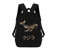 sinyumoney Sac À Dos 3D Pour Enfants Gold Whale Japanese 6 Sacs Imprimés Sac D'école Sac À Dos Léger Sac À Dos Tendance Et Amusant Pour Enfants 17inch