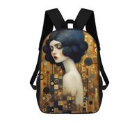 sinyumoney Sac À Dos 3D Pour Enfants Golden Abstract Lady Sacs Imprimés Sac D'école Sac À Dos Léger Sac À Dos Tendance Et Amusant Pour Enfants 17inch