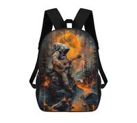 sinyumoney Sac À Dos 3D Pour Enfants Golden Astronaut Music Sacs Imprimés Sac D'école Sac À Dos Léger Sac À Dos Tendance Et Amusant Pour Enfants 17inch
