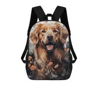 sinyumoney Sac À Dos 3D Pour Enfants Golden Retriever Cuteness Sacs Imprimés Sac D'école Sac À Dos Léger Sac À Dos Tendance Et Amusant Pour Enfants 17inch