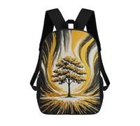 sinyumoney Sac À Dos 3D Pour Enfants Golden Tree Abstract Painting Sacs Imprimés Sac D'école Sac À Dos Léger Sac À Dos Tendance Et Amusant Pour Enfants 17inch