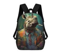 sinyumoney Sac À Dos 3D Pour Enfants Hippie Rhino Smoking Sacs Imprimés Sac D'école Sac À Dos Léger Sac À Dos Tendance Et Amusant Pour Enfants 17inch