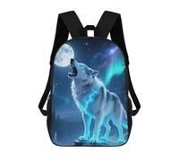 sinyumoney Sac À Dos 3D Pour Enfants Howling Wolf Moonlight Sacs Imprimés Sac D'école Sac À Dos Léger Sac À Dos Tendance Et Amusant Pour Enfants 17inch