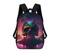 sinyumoney Sac À Dos 3D Pour Enfants Island of Skulls Sacs Imprimés Sac D'école Sac À Dos Léger Sac À Dos Tendance Et Amusant Pour Enfants 17inch