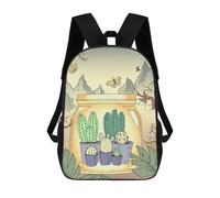 sinyumoney Sac À Dos 3D Pour Enfants Japanese Cactus Vintage Sacs Imprimés Sac D'école Sac À Dos Léger Sac À Dos Tendance Et Amusant Pour Enfants 17inch
