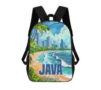 sinyumoney Sac À Dos 3D Pour Enfants Java Island Indonesia Sacs Imprimés Sac D'école Sac À Dos Léger Sac À Dos Tendance Et Amusant Pour Enfants 17inch