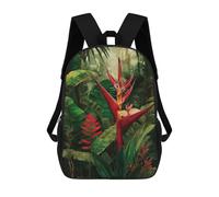 sinyumoney Sac À Dos 3D Pour Enfants Jungle Bird of Paradise Sacs Imprimés Sac D'école Sac À Dos Léger Sac À Dos Tendance Et Amusant Pour Enfants 17inch