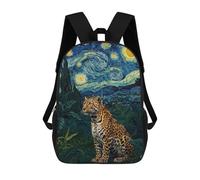 sinyumoney Sac À Dos 3D Pour Enfants Leopard in Starry Night Style Sacs Imprimés Sac D'école Sac À Dos Léger Sac À Dos Tendance Et Amusant Pour Enfants 17inch