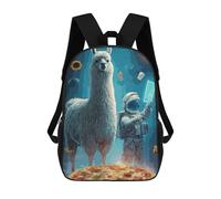 sinyumoney Sac À Dos 3D Pour Enfants Llama Astronaut Pizza Space Sacs Imprimés Sac D'école Sac À Dos Léger Sac À Dos Tendance Et Amusant Pour Enfants 17inch