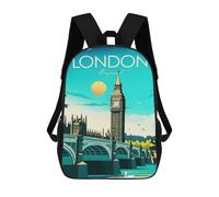 sinyumoney Sac À Dos 3D Pour Enfants London Big Ben Travel Sacs Imprimés Sac D'école Sac À Dos Léger Sac À Dos Tendance Et Amusant Pour Enfants 17inch