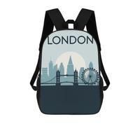 sinyumoney Sac À Dos 3D Pour Enfants London Skyline Silhouette Sacs Imprimés Sac D'école Sac À Dos Léger Sac À Dos Tendance Et Amusant Pour Enfants 17inch