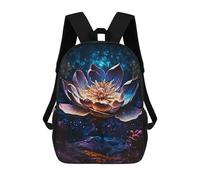sinyumoney Sac À Dos 3D Pour Enfants Lotus Flower Magic Sacs Imprimés Sac D'école Sac À Dos Léger Sac À Dos Tendance Et Amusant Pour Enfants 17inch