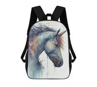 sinyumoney Sac À Dos 3D Pour Enfants Magical Unicorn Watercolor Art Print Sacs Imprimés Sac D'école Sac À Dos Léger Sac À Dos Tendance Et Amusant Pour Enfants 17inch