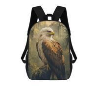 sinyumoney Sac À Dos 3D Pour Enfants Majestic Eagle in Forest Sacs Imprimés Sac D'école Sac À Dos Léger Sac À Dos Tendance Et Amusant Pour Enfants 17inch