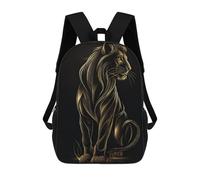 sinyumoney Sac À Dos 3D Pour Enfants Majestic Gold Lion Profile Sacs Imprimés Sac D'école Sac À Dos Léger Sac À Dos Tendance Et Amusant Pour Enfants 17inch