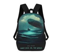 sinyumoney Sac À Dos 3D Pour Enfants Moby Dick Sacs Imprimés Sac D'école Sac À Dos Léger Sac À Dos Tendance Et Amusant Pour Enfants 17inch