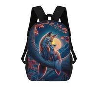 sinyumoney Sac À Dos 3D Pour Enfants Moonlit Fox Family Embrace Sacs Imprimés Sac D'école Sac À Dos Léger Sac À Dos Tendance Et Amusant Pour Enfants 17inch